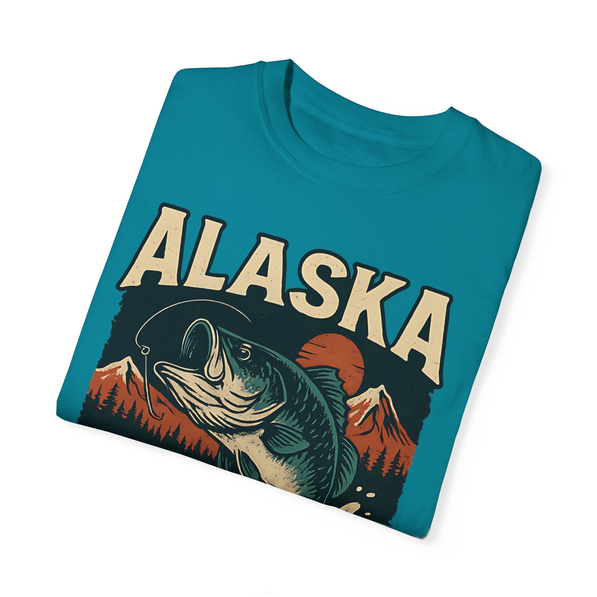 Alaska Fishing Unisex Garment - Dyed T-shirt - Adventure & Nature Lover Tee - Get Tight Gear