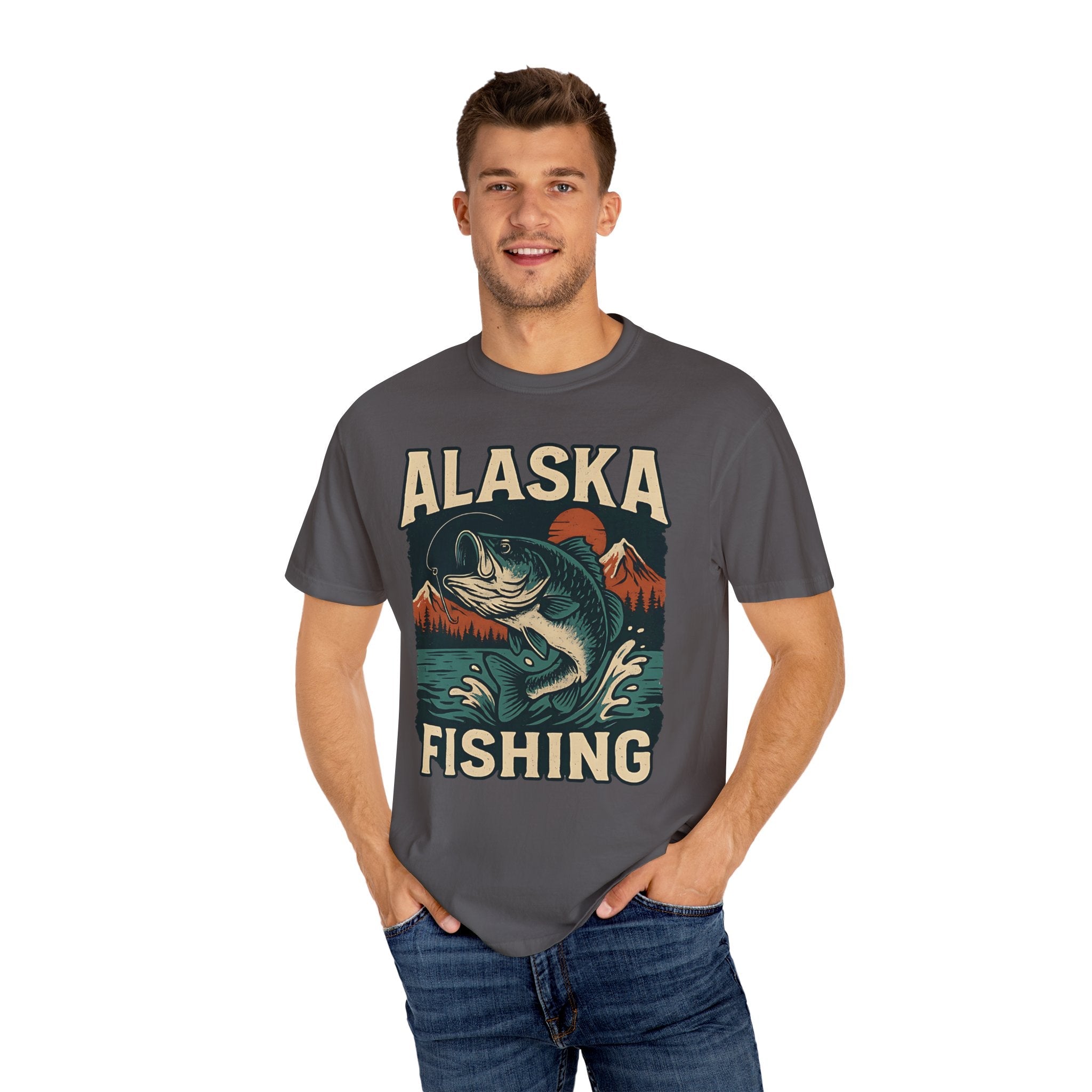 Alaska Fishing Unisex Garment - Dyed T-shirt - Adventure & Nature Lover Tee - Get Tight Gear