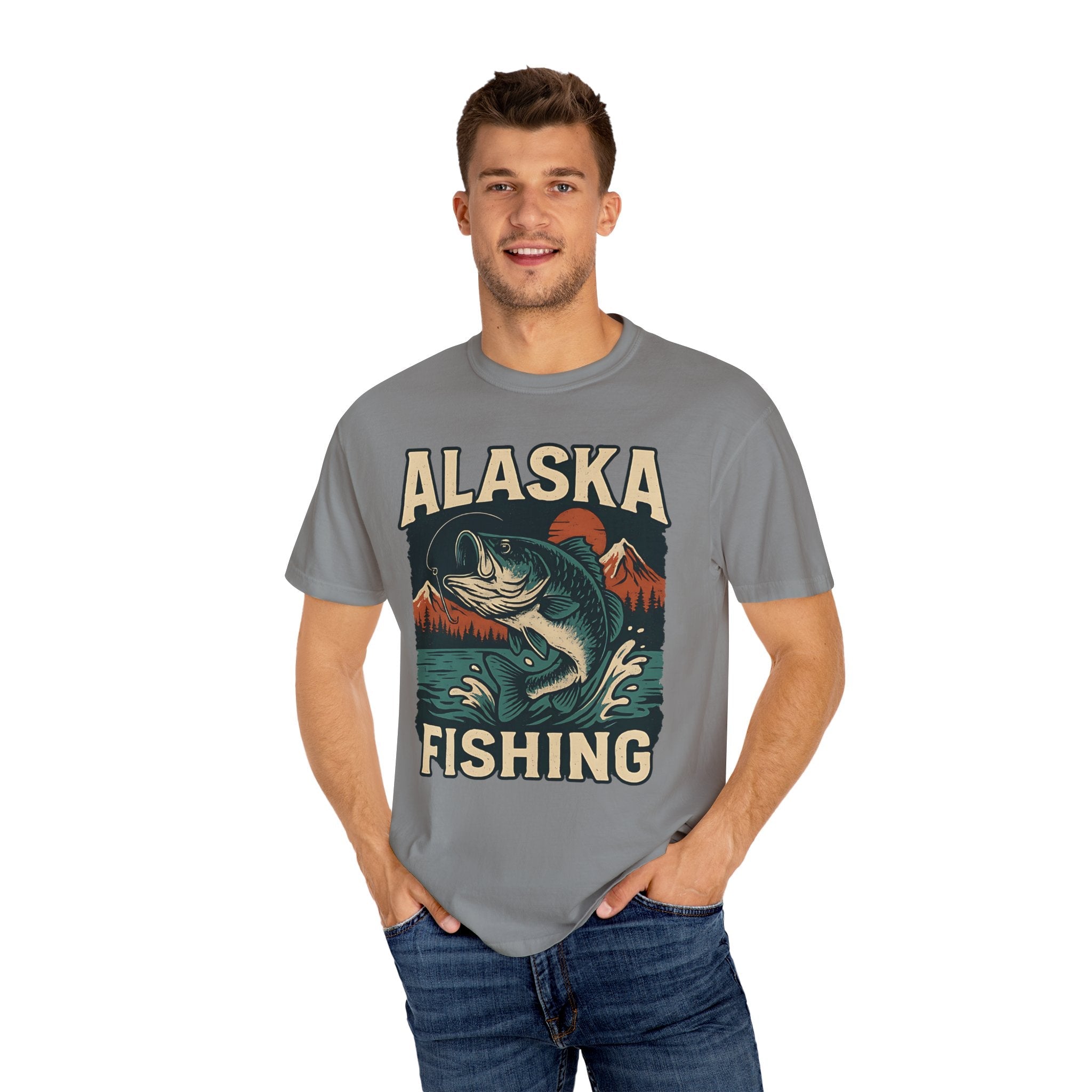 Alaska Fishing Unisex Garment - Dyed T-shirt - Adventure & Nature Lover Tee - Get Tight Gear