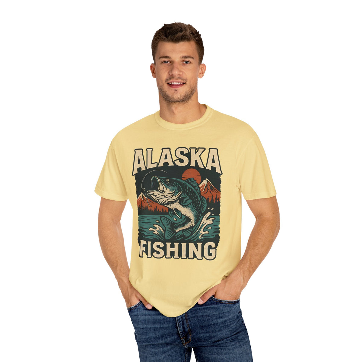 Alaska Fishing Unisex Garment - Dyed T-shirt - Adventure & Nature Lover Tee - Get Tight Gear