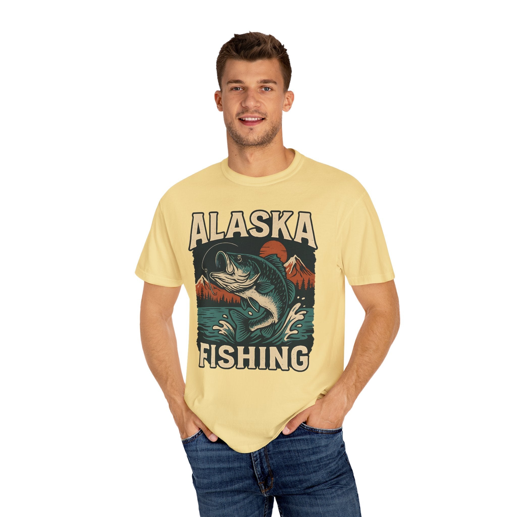 Alaska Fishing Unisex Garment - Dyed T-shirt - Adventure & Nature Lover Tee - Get Tight Gear