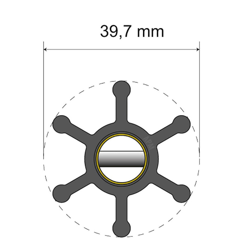 Albin Group Premium Impeller Kit - 39.7 x 12 x 19.2mm - 6 Blade - Pin Insert - Get Tight Gear