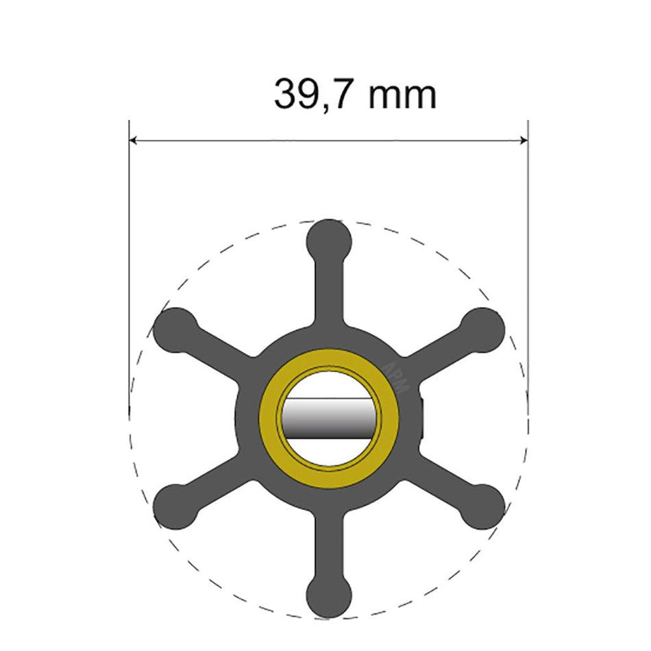 Albin Group Premium Impeller Kit - 39.7 x 9.5 x 19.2mm - 6 Blade - Pin Insert - Get Tight Gear