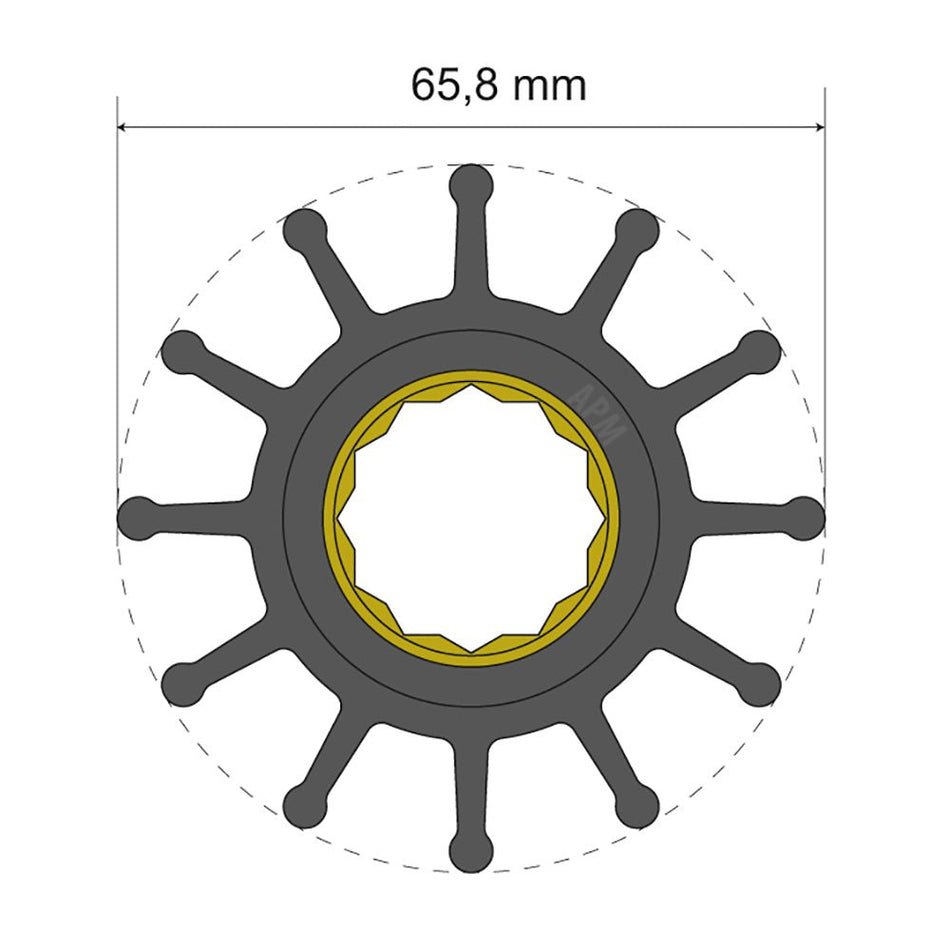 Albin Group Premium Impeller Kit 65.8 x 25 x 80mm - 12 Blade - Spline Insert - Get Tight Gear