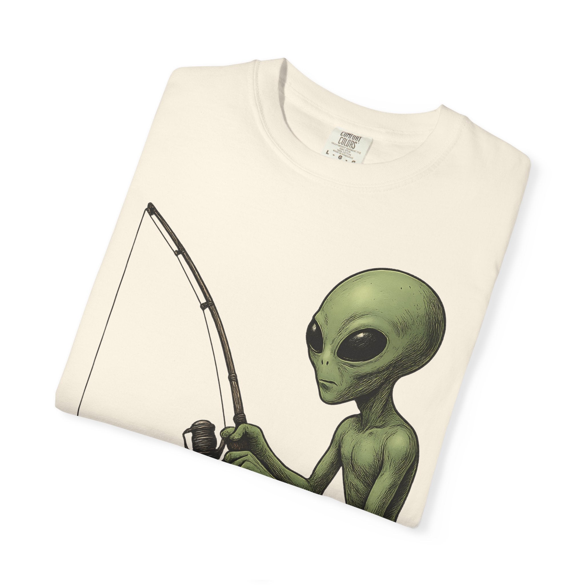 Alien Fishing T-shirt | Unisex Garment - Dyed Tee for Fishing Enthusiasts - Get Tight Gear