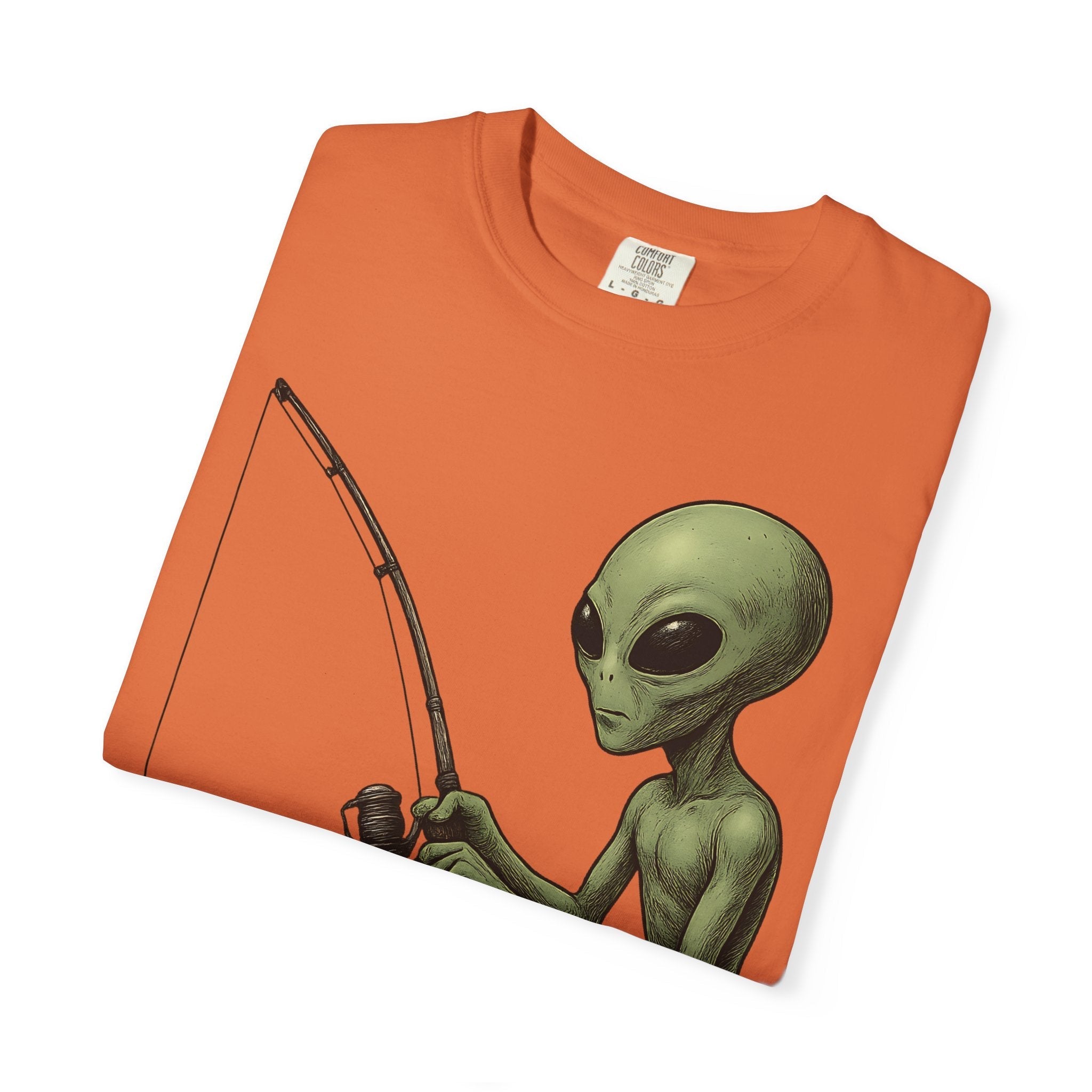 Alien Fishing T-shirt | Unisex Garment - Dyed Tee for Fishing Enthusiasts - Get Tight Gear