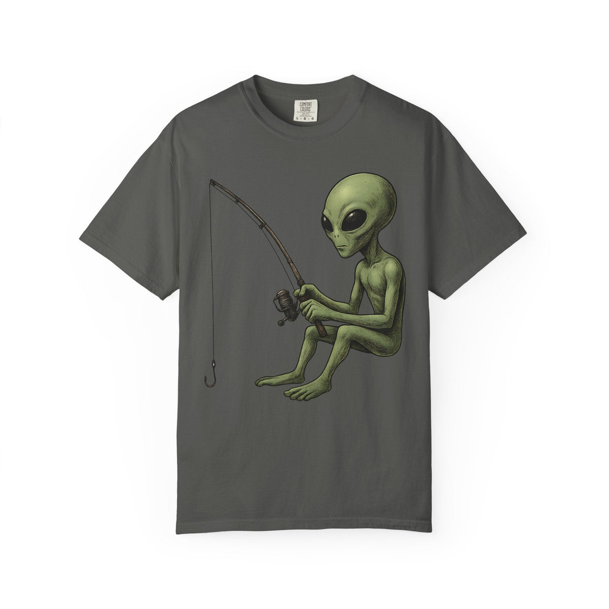 Alien Fishing T-shirt | Unisex Garment - Dyed Tee for Fishing Enthusiasts - Get Tight Gear