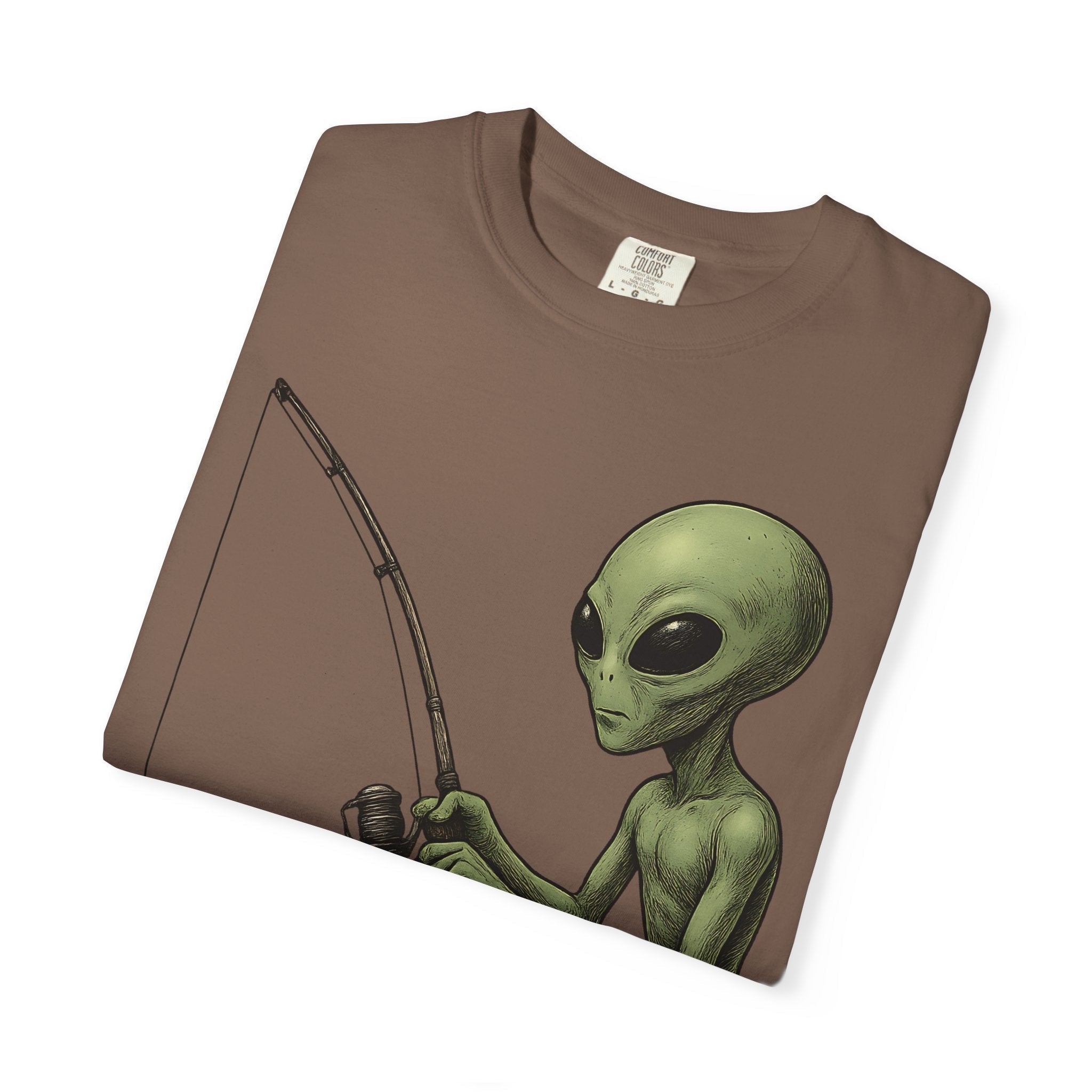 Alien Fishing T-shirt | Unisex Garment - Dyed Tee for Fishing Enthusiasts - Get Tight Gear