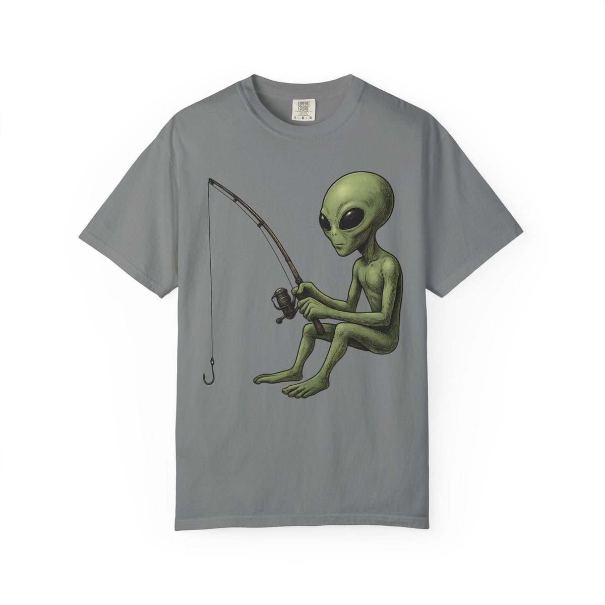 Alien Fishing T-shirt | Unisex Garment - Dyed Tee for Fishing Enthusiasts - Get Tight Gear