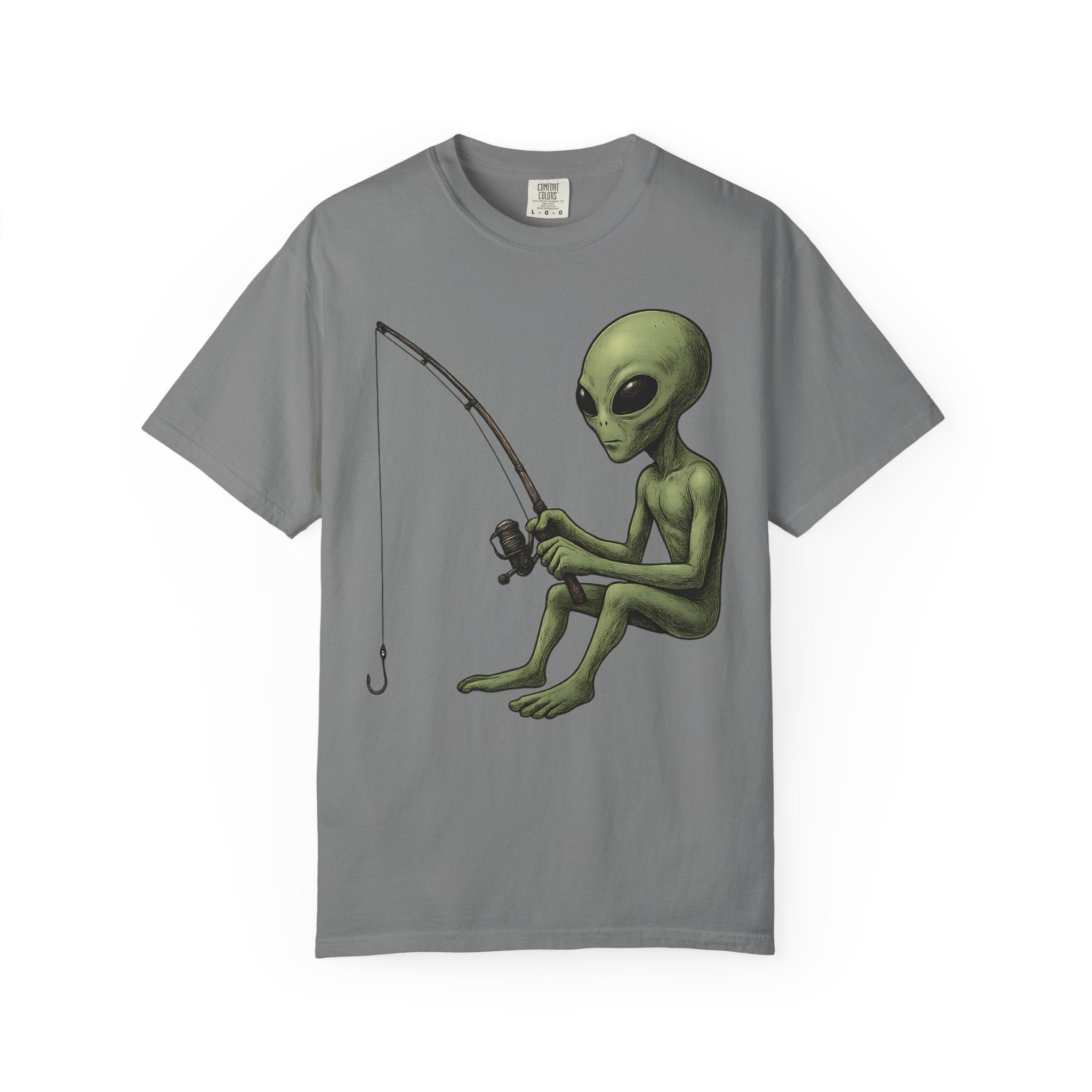 Alien Fishing T-shirt | Unisex Garment - Dyed Tee for Fishing Enthusiasts - Get Tight Gear