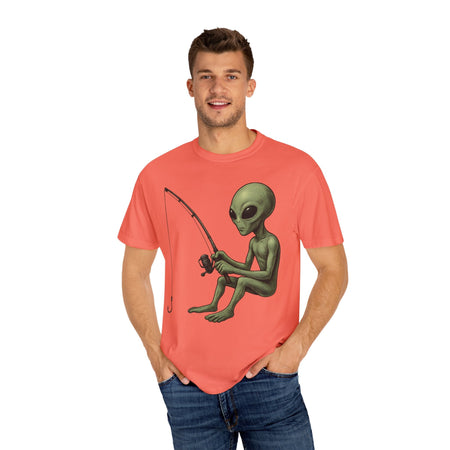 Alien Fishing T-shirt | Unisex Garment - Dyed Tee for Fishing Enthusiasts - Get Tight Gear