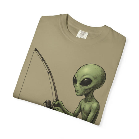 Alien Fishing T-shirt | Unisex Garment - Dyed Tee for Fishing Enthusiasts - Get Tight Gear