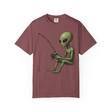 Alien Fishing T-shirt | Unisex Garment - Dyed Tee for Fishing Enthusiasts - Get Tight Gear