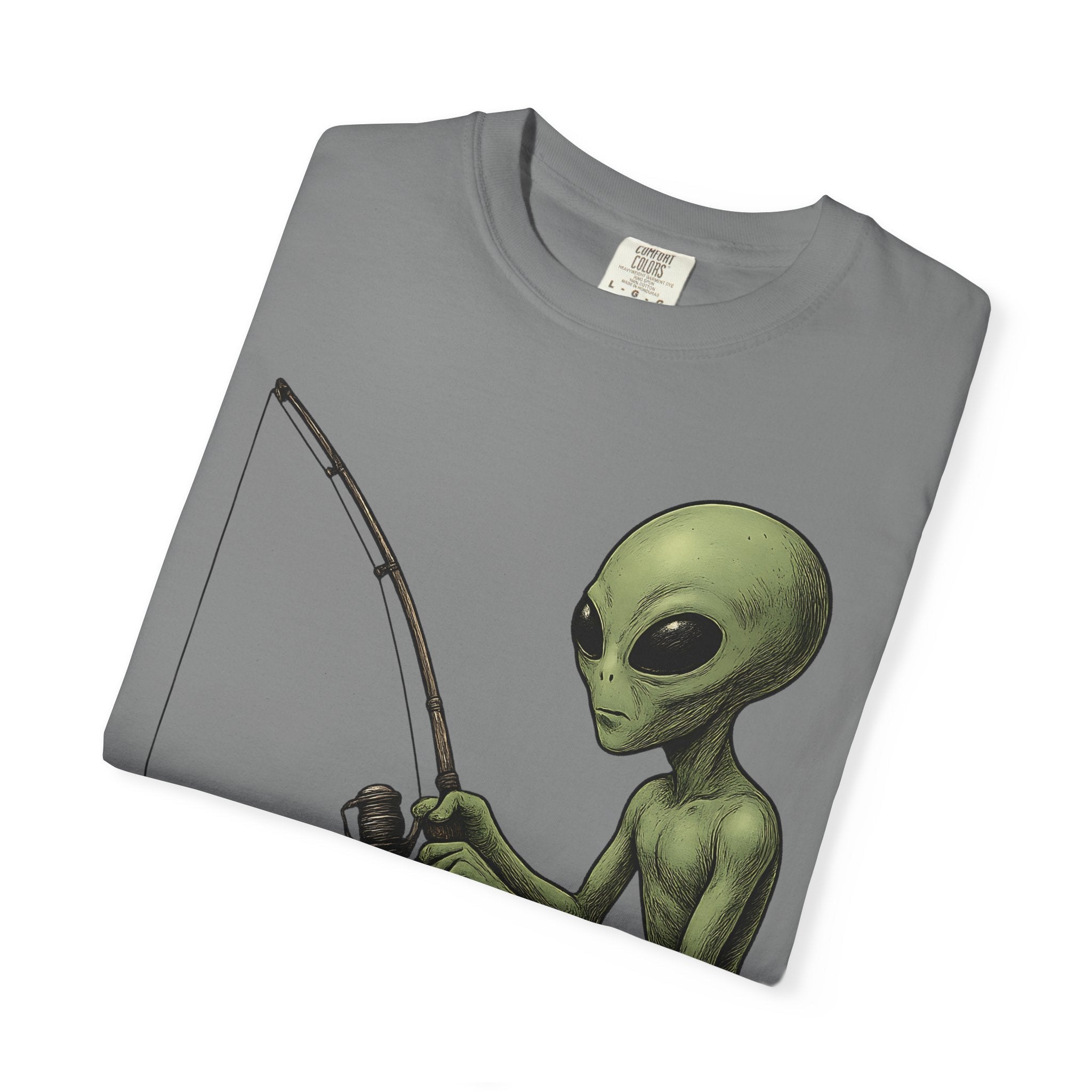 Alien Fishing T-shirt | Unisex Garment - Dyed Tee for Fishing Enthusiasts - Get Tight Gear