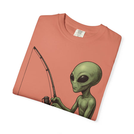 Alien Fishing T-shirt | Unisex Garment - Dyed Tee for Fishing Enthusiasts - Get Tight Gear