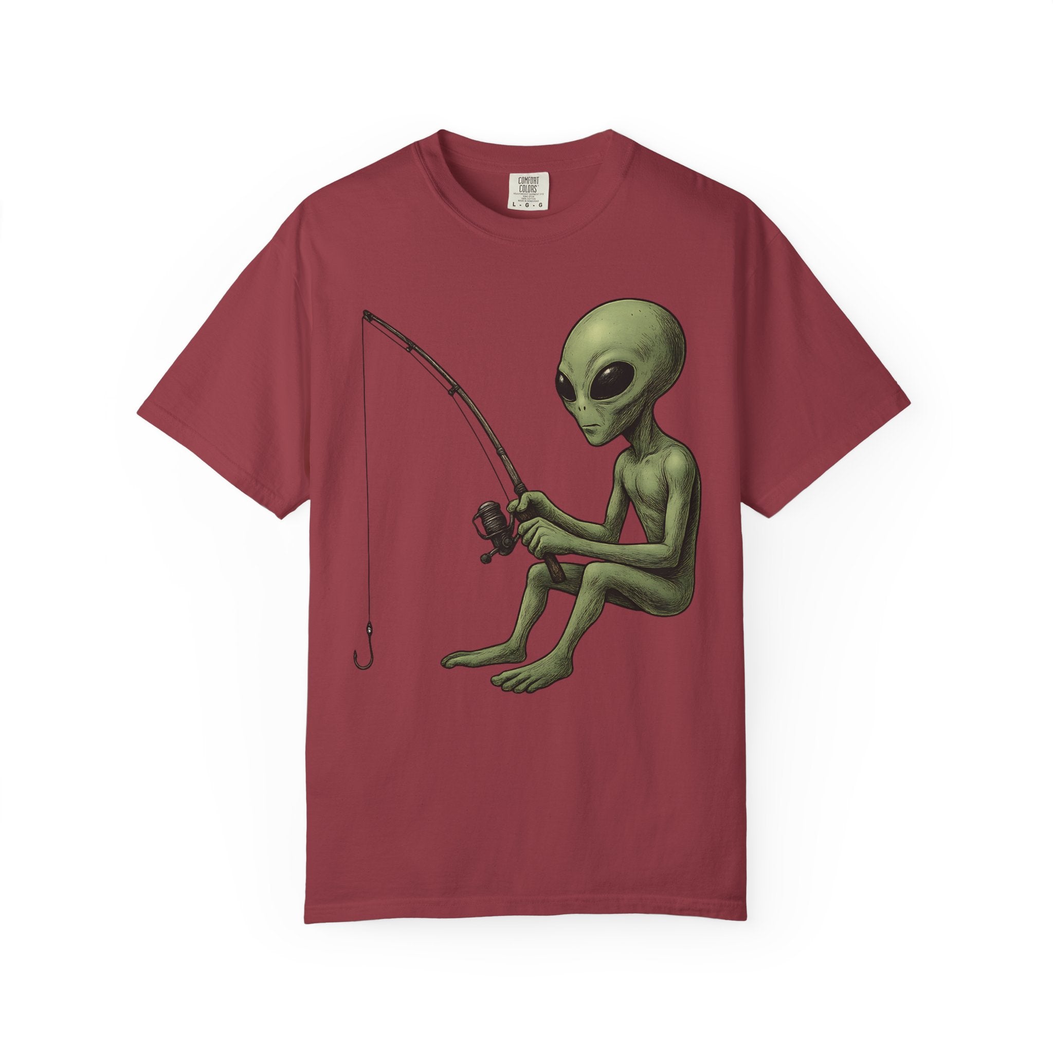 Alien Fishing T-shirt | Unisex Garment - Dyed Tee for Fishing Enthusiasts - Get Tight Gear
