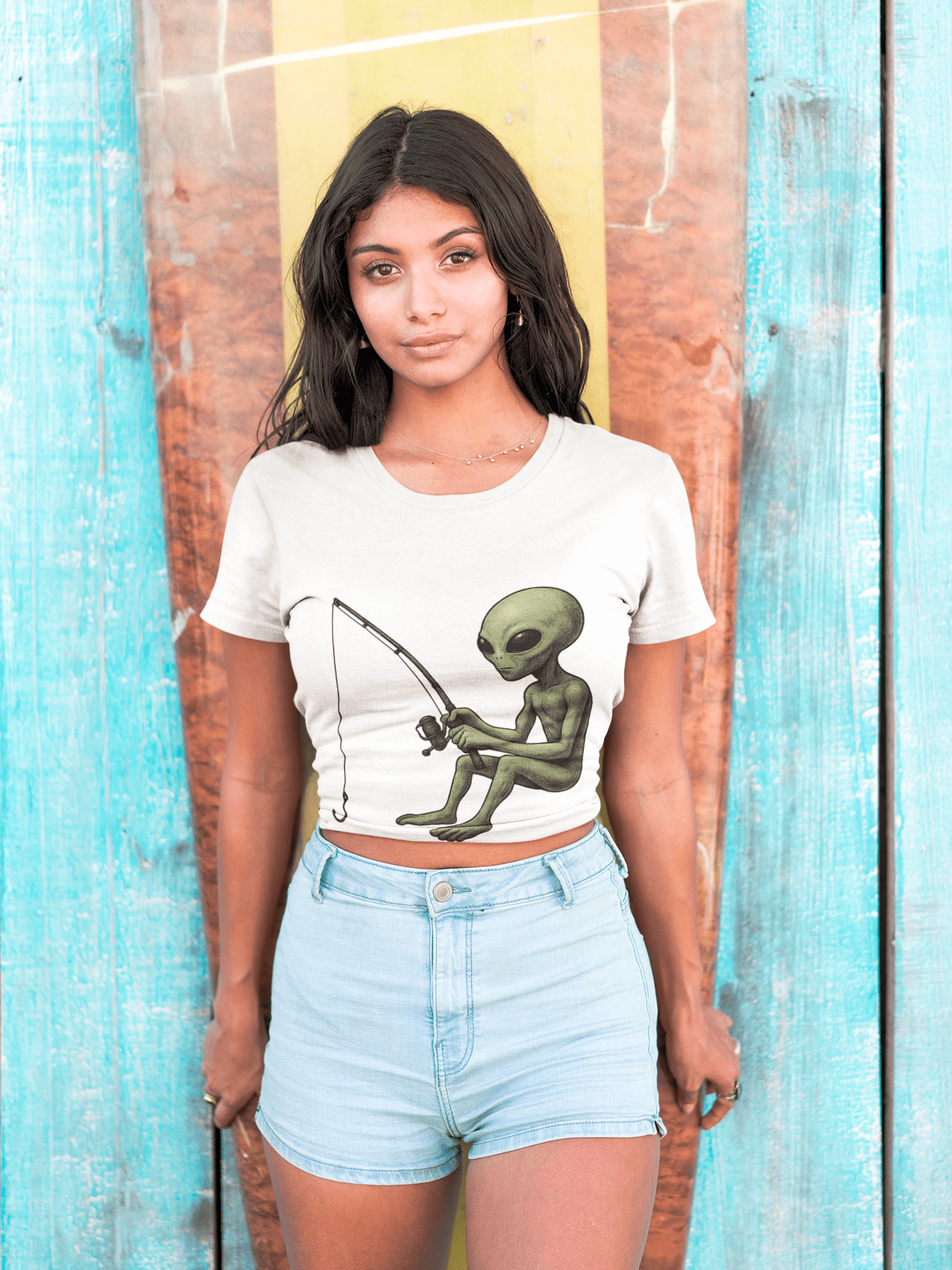 Alien Fishing T-shirt | Unisex Garment - Dyed Tee for Fishing Enthusiasts - Get Tight Gear