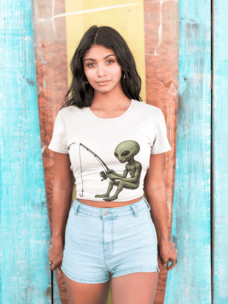 Alien Fishing T-shirt | Unisex Garment - Dyed Tee for Fishing Enthusiasts - Get Tight Gear