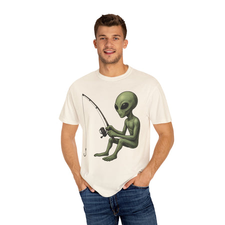 Alien Fishing T-shirt | Unisex Garment - Dyed Tee for Fishing Enthusiasts - Get Tight Gear
