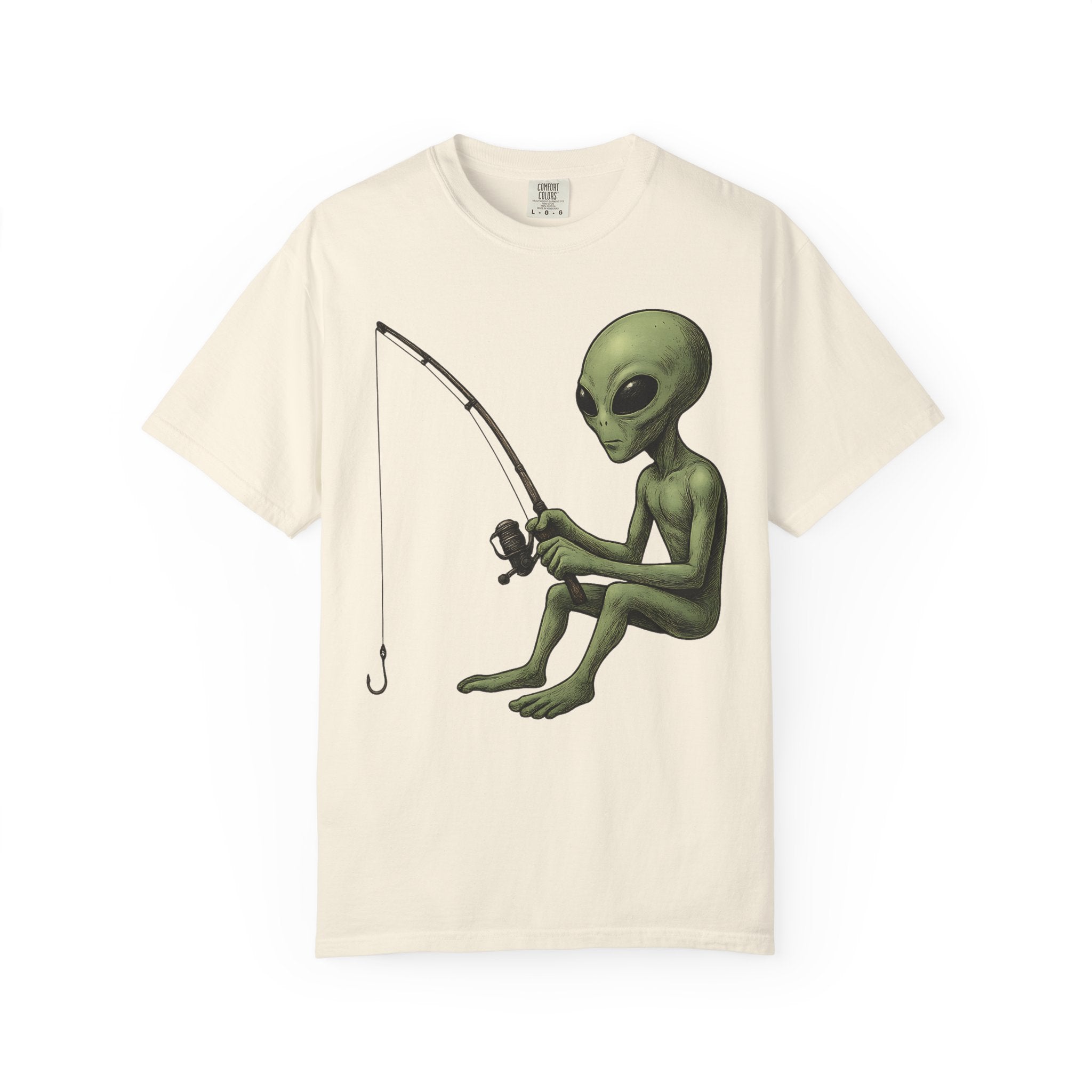 Alien Fishing T-shirt | Unisex Garment - Dyed Tee for Fishing Enthusiasts - Get Tight Gear