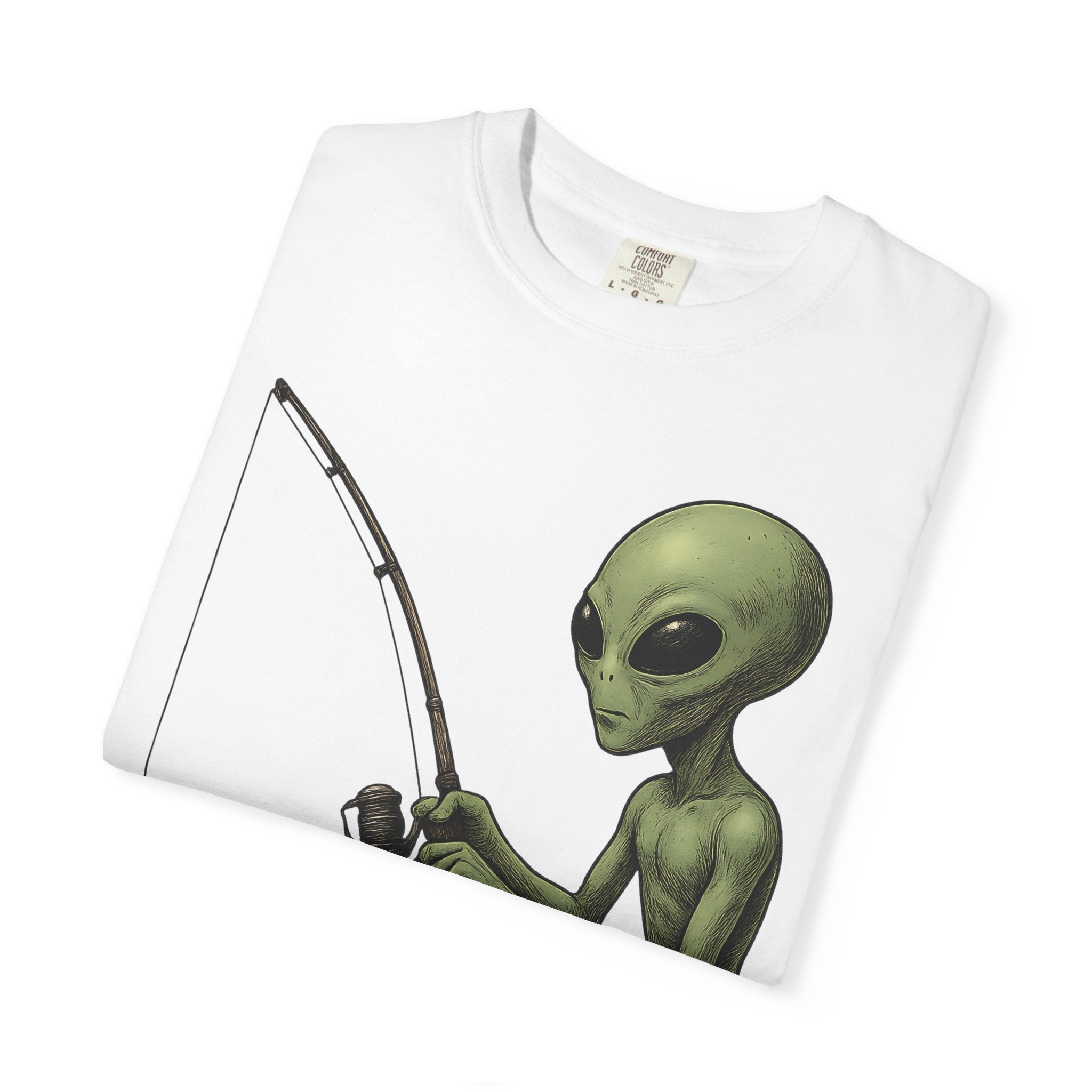 Alien Fishing T-shirt | Unisex Garment - Dyed Tee for Fishing Enthusiasts - Get Tight Gear