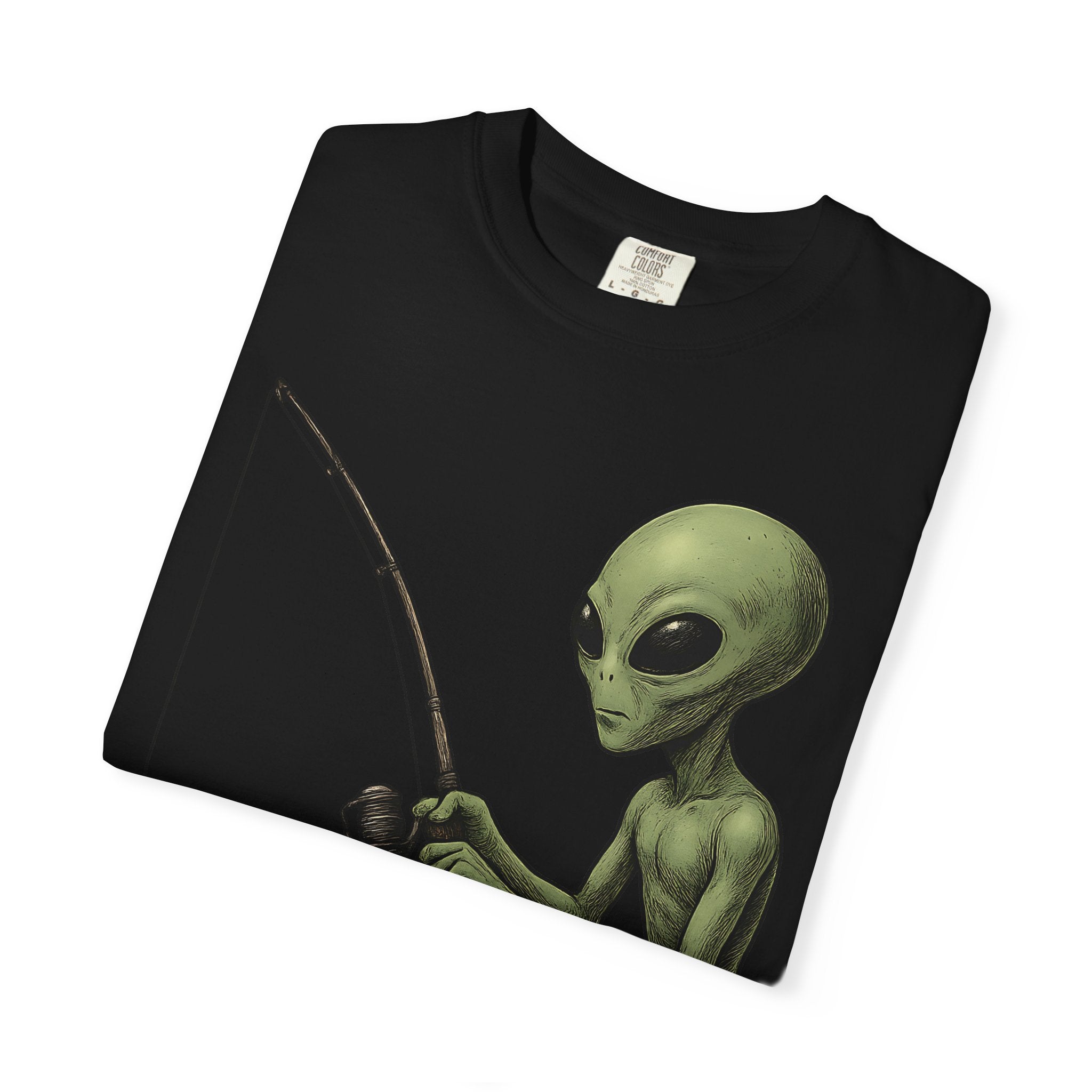 Alien Fishing T-shirt | Unisex Garment - Dyed Tee for Fishing Enthusiasts - Get Tight Gear
