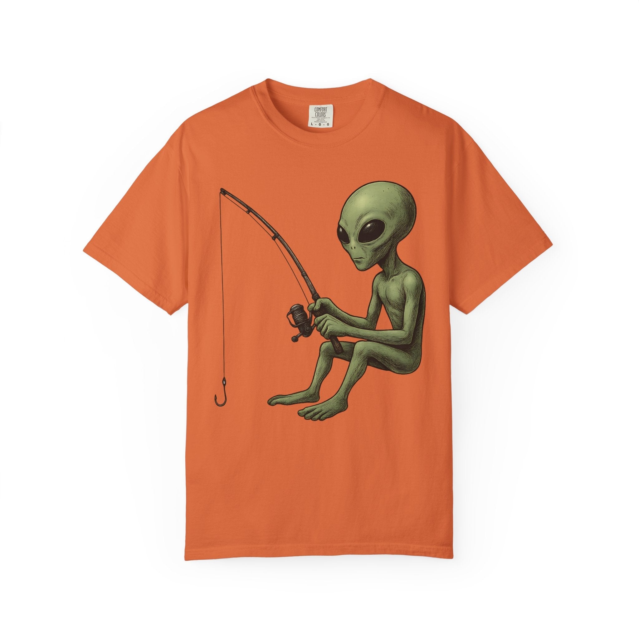 Alien Fishing T-shirt | Unisex Garment - Dyed Tee for Fishing Enthusiasts - Get Tight Gear