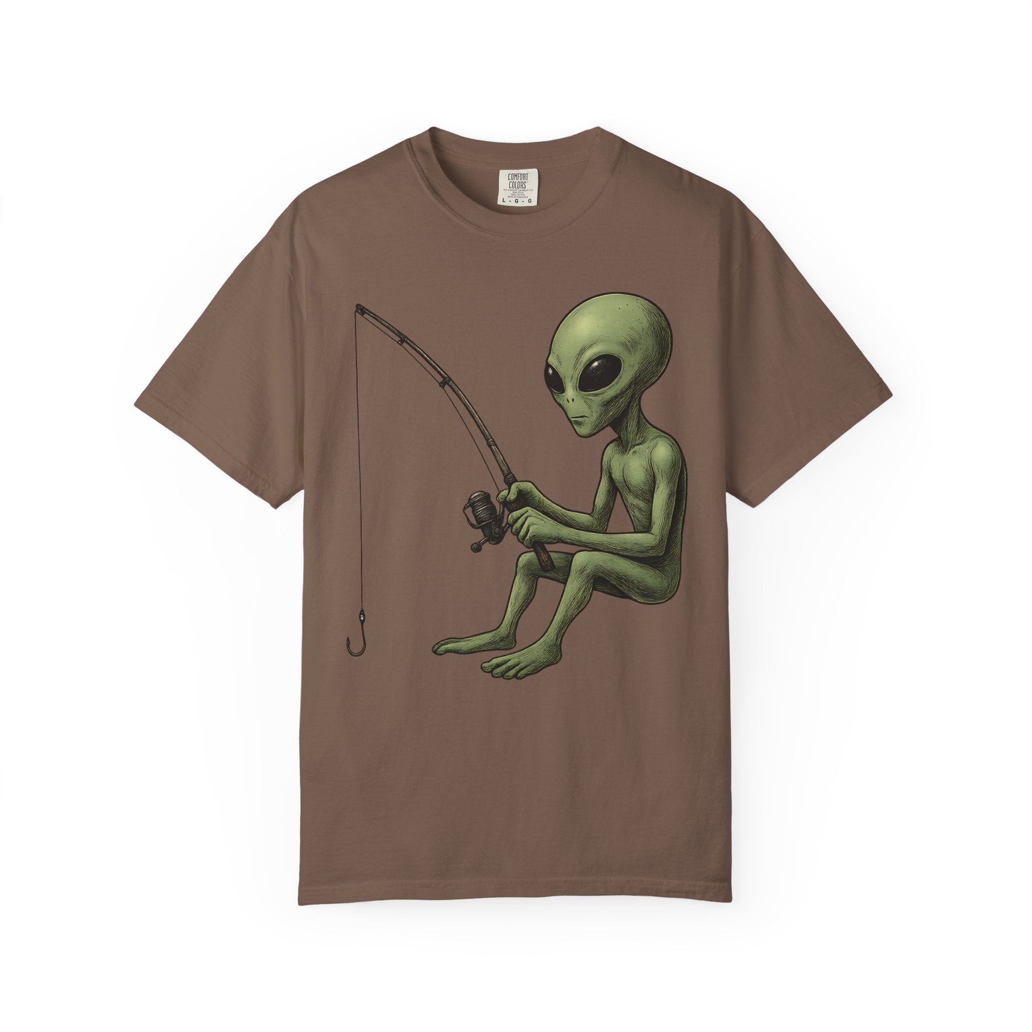 Alien Fishing T-shirt | Unisex Garment - Dyed Tee for Fishing Enthusiasts - Get Tight Gear