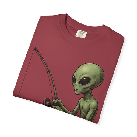 Alien Fishing T-shirt | Unisex Garment - Dyed Tee for Fishing Enthusiasts - Get Tight Gear