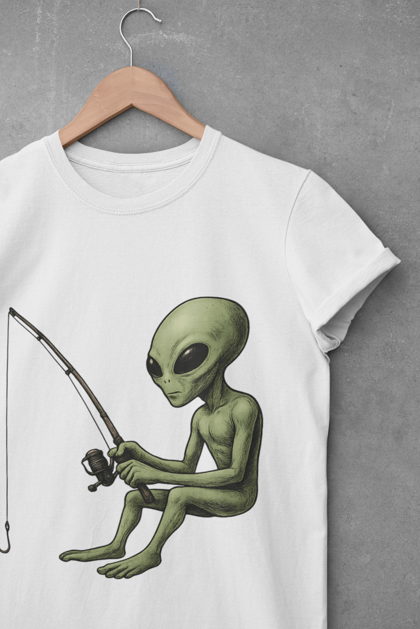 Alien Fishing T-shirt | Unisex Garment - Dyed Tee for Fishing Enthusiasts - Get Tight Gear