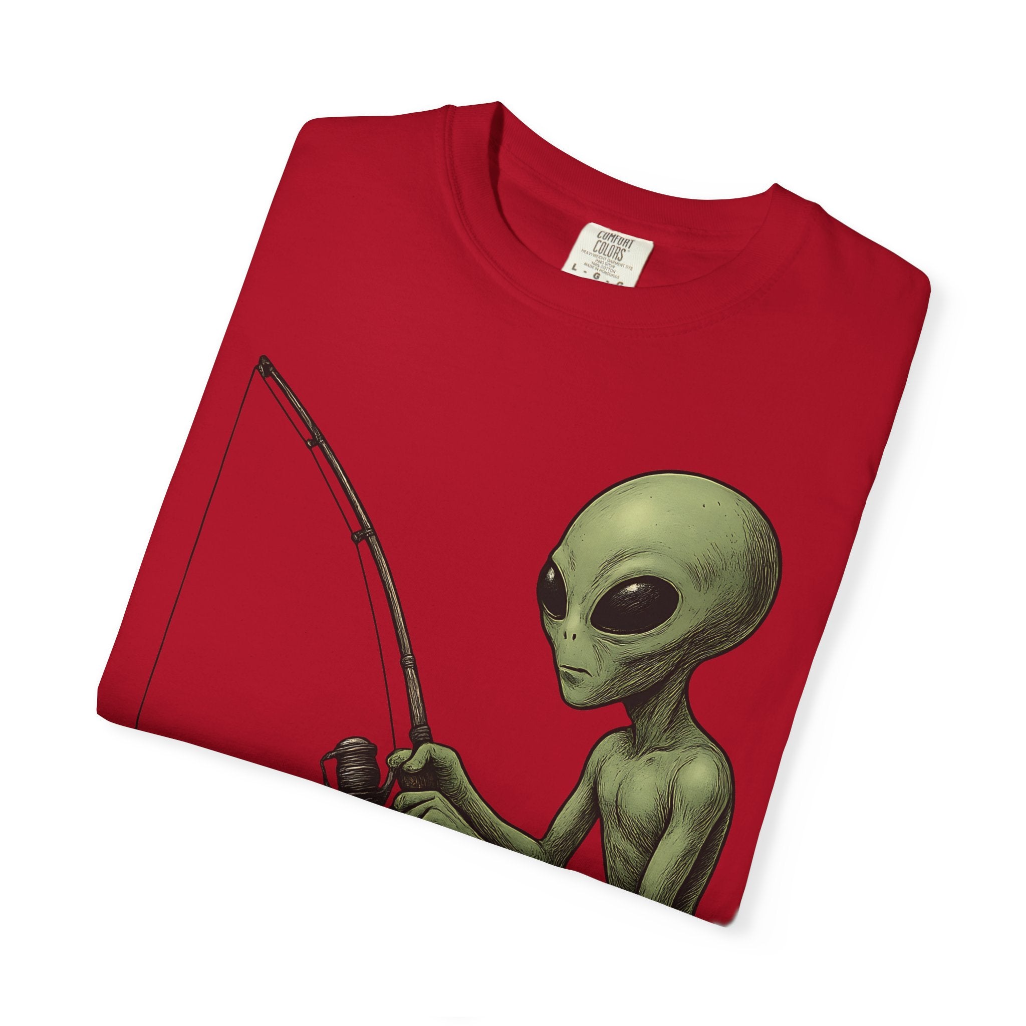 Alien Fishing T-shirt | Unisex Garment - Dyed Tee for Fishing Enthusiasts - Get Tight Gear