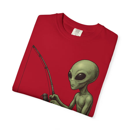 Alien Fishing T-shirt | Unisex Garment - Dyed Tee for Fishing Enthusiasts - Get Tight Gear