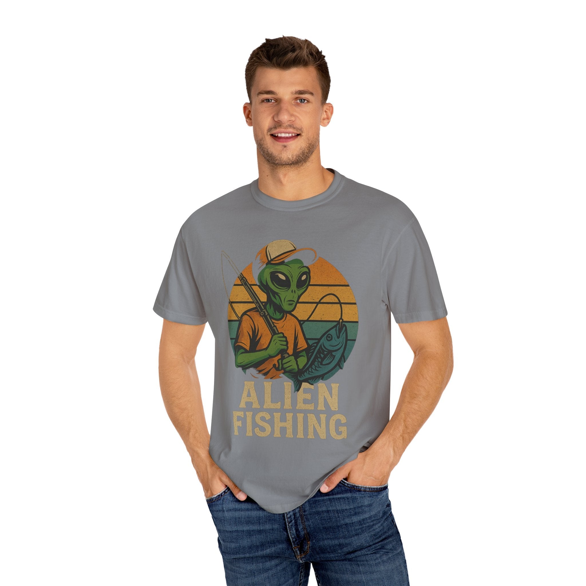 Alien Fishing Unisex Garment - Dyed T-shirt - Adventure & Nature Lover Tee - Get Tight Gear