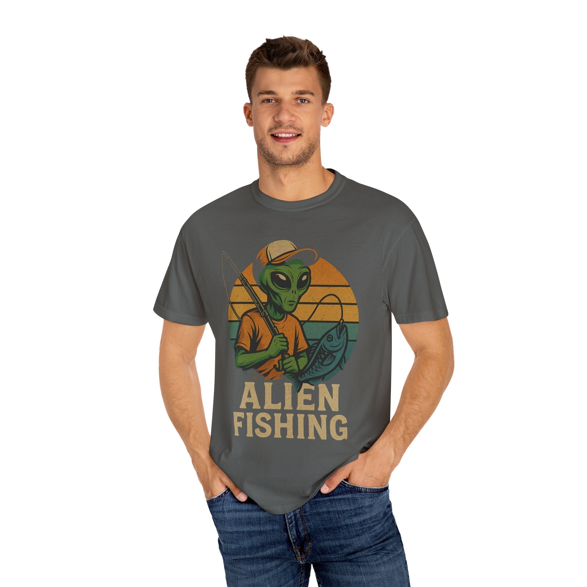 Alien Fishing Unisex Garment - Dyed T-shirt - Adventure & Nature Lover Tee - Get Tight Gear