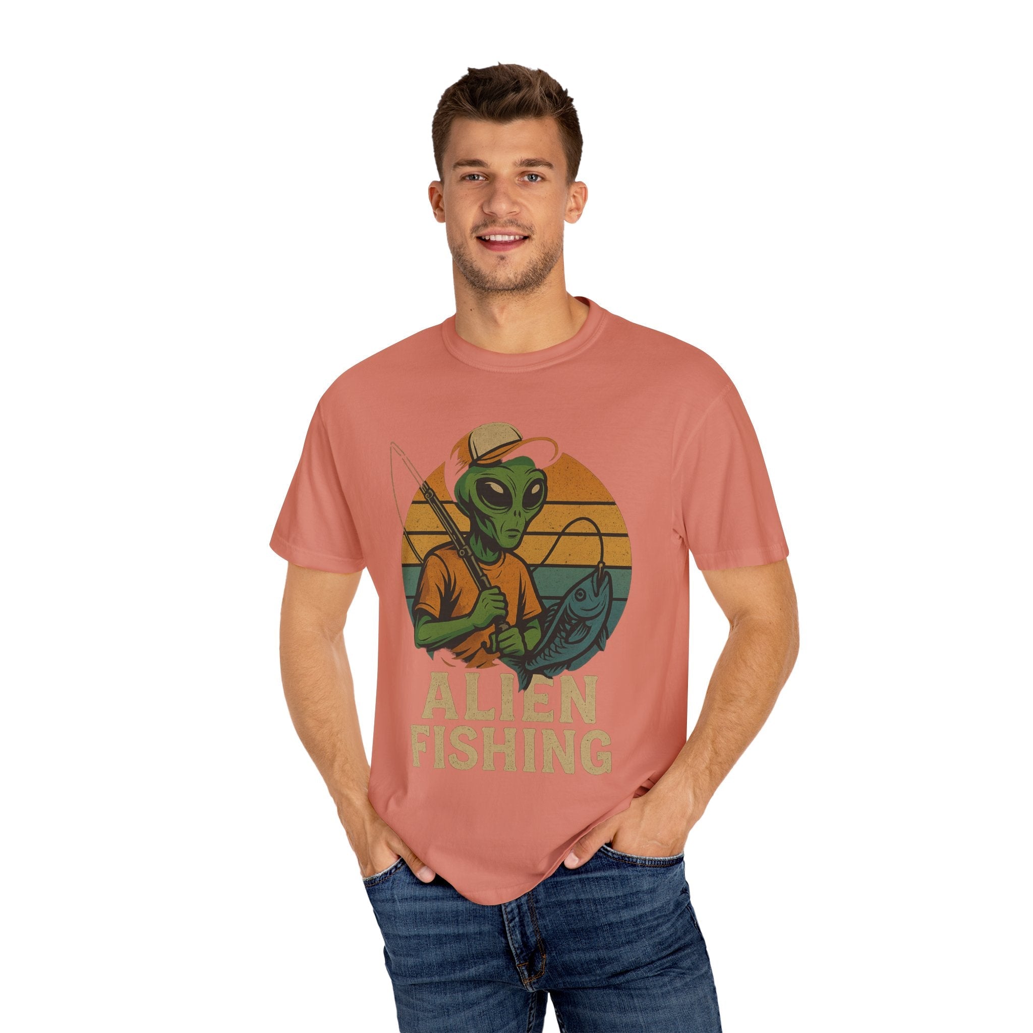 Alien Fishing Unisex Garment - Dyed T-shirt - Adventure & Nature Lover Tee - Get Tight Gear