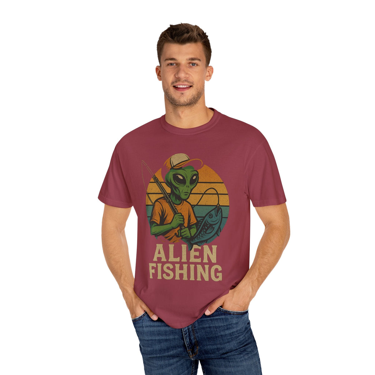Alien Fishing Unisex Garment - Dyed T-shirt - Adventure & Nature Lover Tee - Get Tight Gear