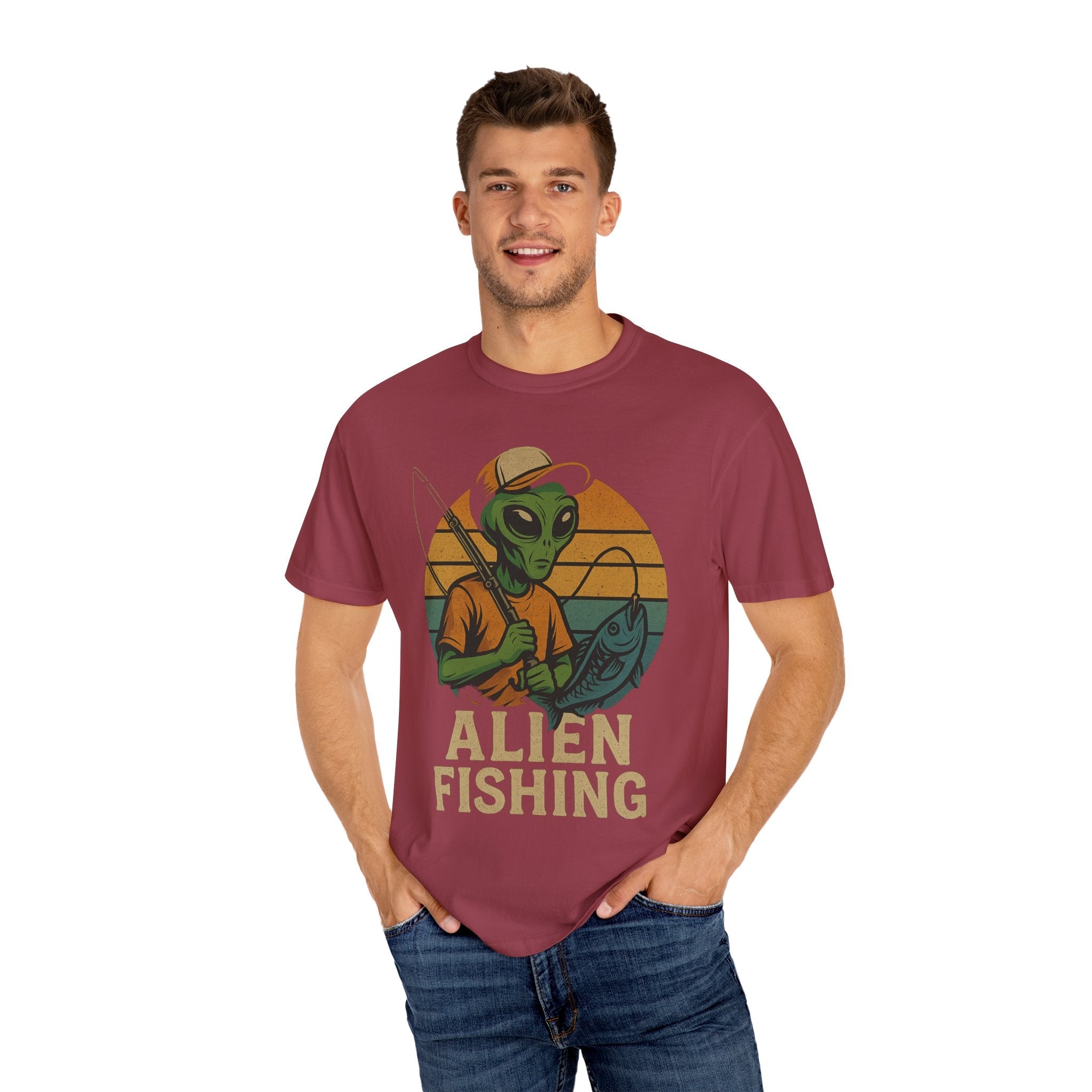 Alien Fishing Unisex Garment - Dyed T-shirt - Adventure & Nature Lover Tee - Get Tight Gear
