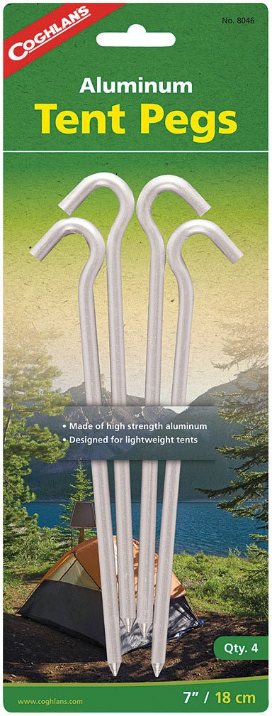 Alum Hooked Tent Peg 7" 4 Pk - Get Tight Gear