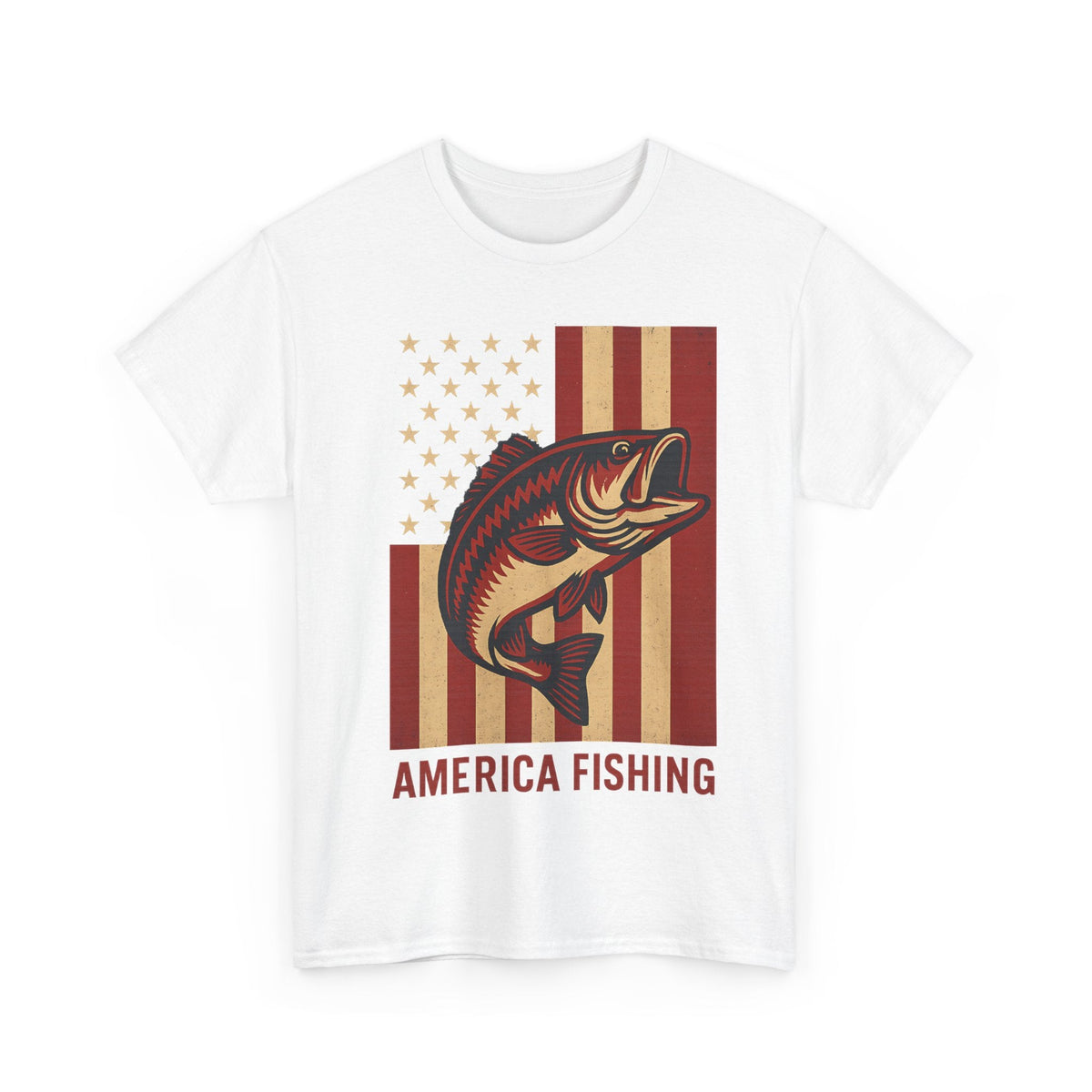 America Fishing Flag Unisex Tee - Patriot Angler Shirt - Get Tight Gear
