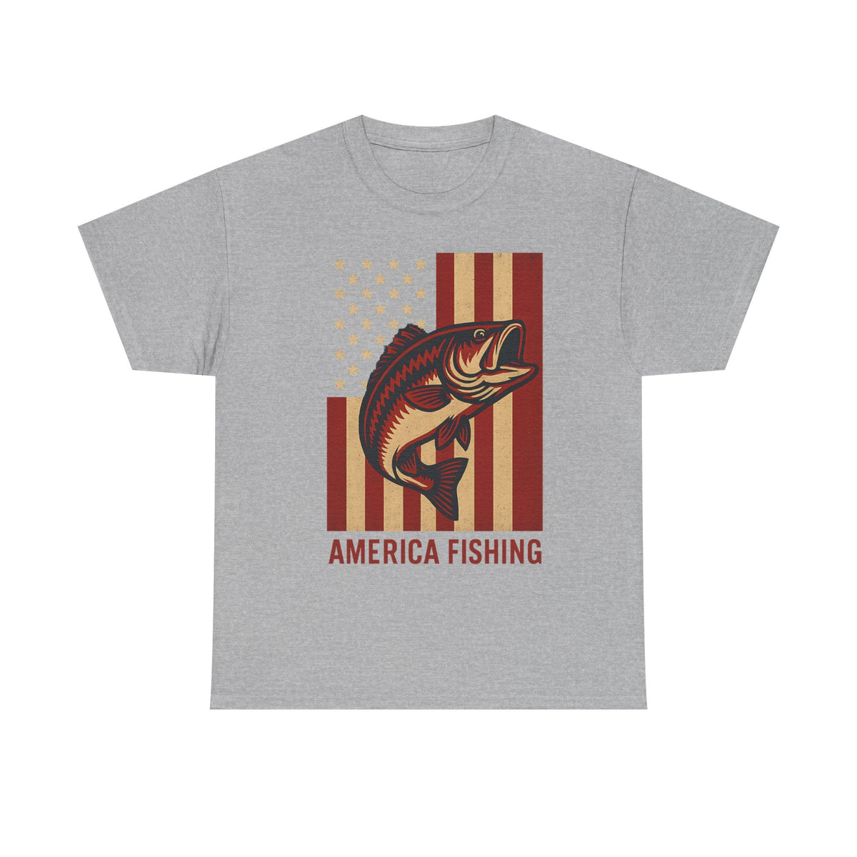 America Fishing Flag Unisex Tee - Patriot Angler Shirt - Get Tight Gear