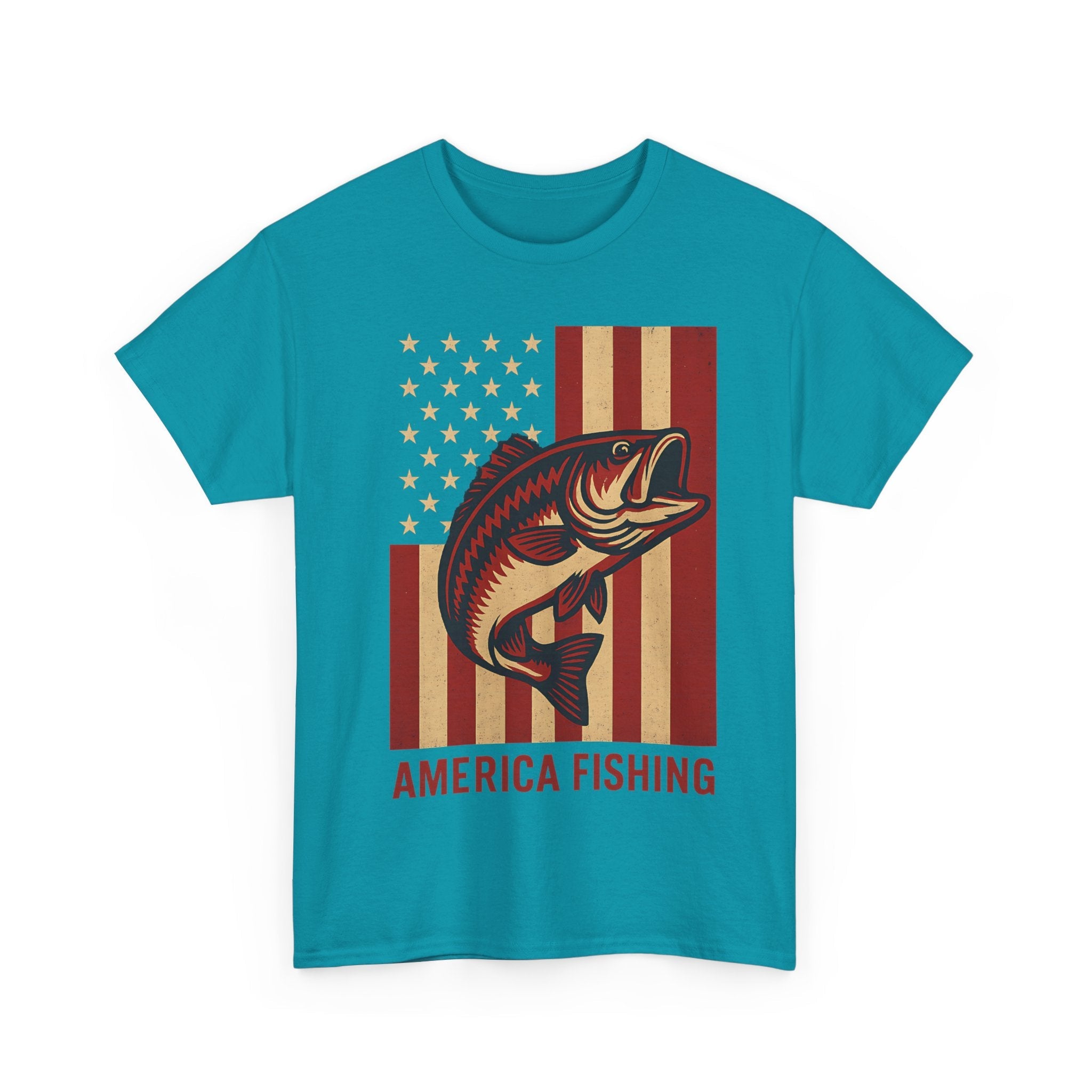 America Fishing Flag Unisex Tee - Patriot Angler Shirt - Get Tight Gear