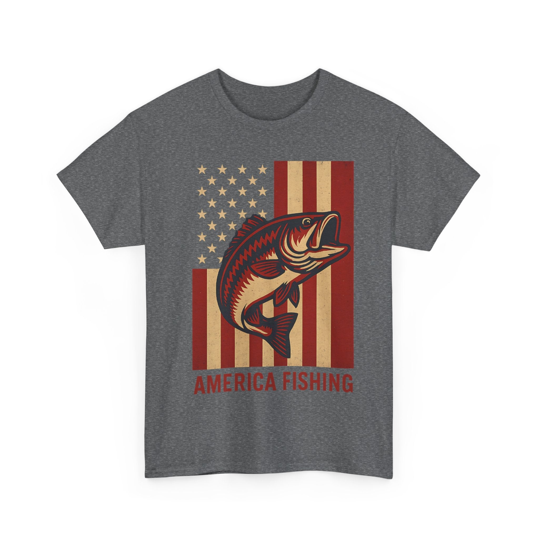 America Fishing Flag Unisex Tee - Patriot Angler Shirt - Get Tight Gear