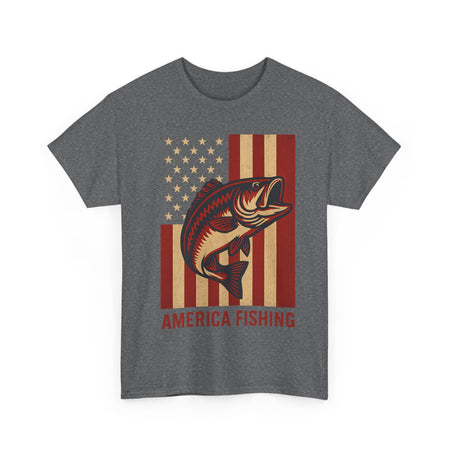 America Fishing Flag Unisex Tee - Patriot Angler Shirt - Get Tight Gear