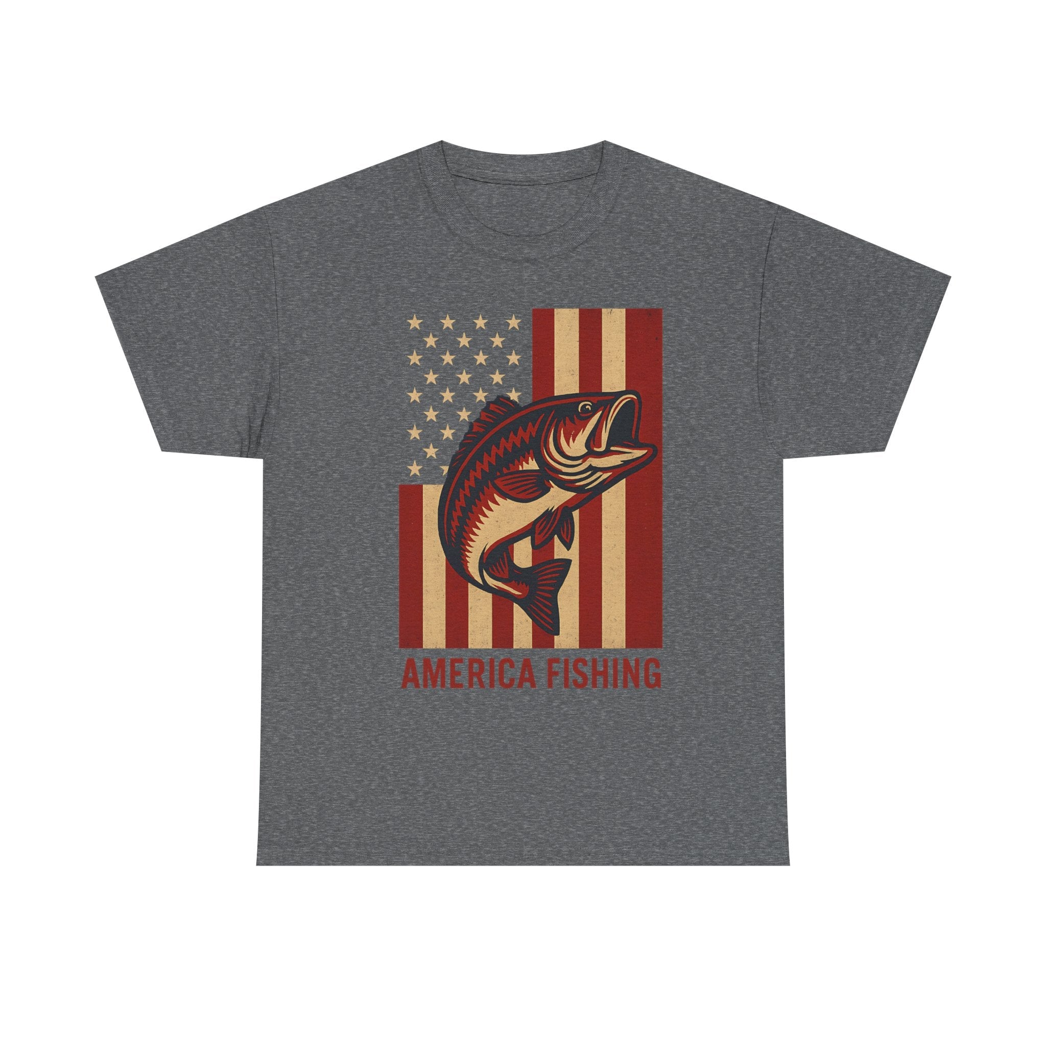 America Fishing Flag Unisex Tee - Patriot Angler Shirt - Get Tight Gear