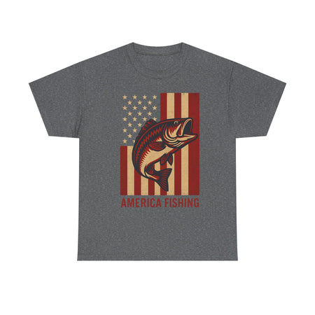 America Fishing Flag Unisex Tee - Patriot Angler Shirt - Get Tight Gear