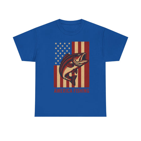 America Fishing Flag Unisex Tee - Patriot Angler Shirt - Get Tight Gear