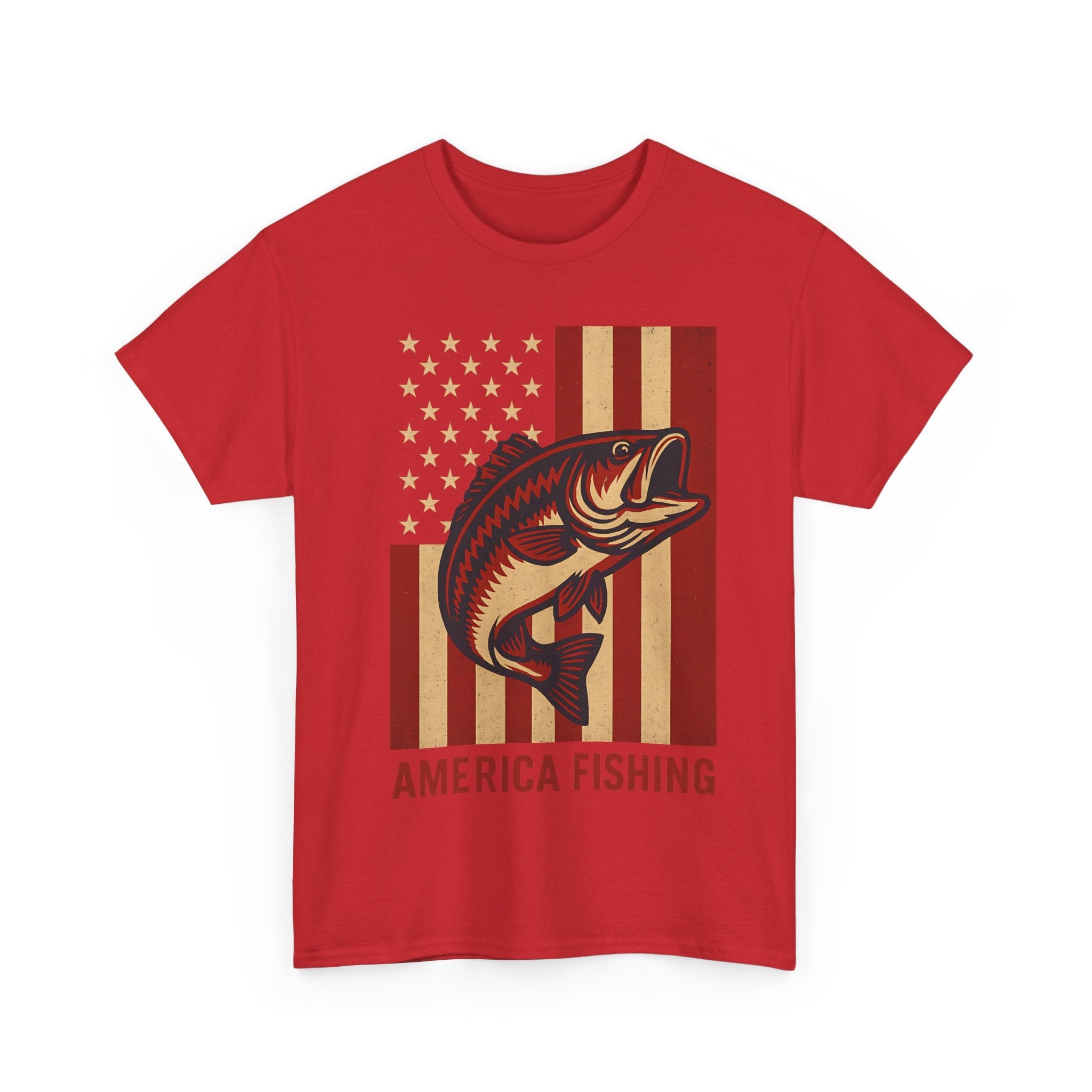 America Fishing Flag Unisex Tee - Patriot Angler Shirt - Get Tight Gear
