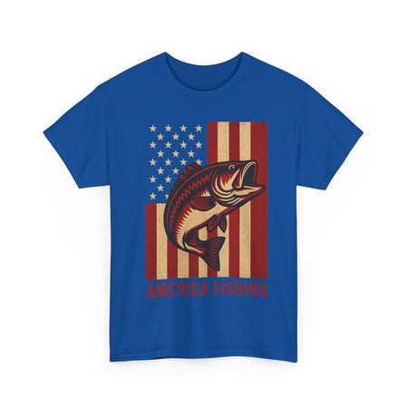 America Fishing Flag Unisex Tee - Patriot Angler Shirt - Get Tight Gear