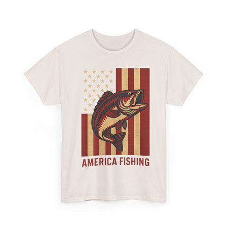 America Fishing Flag Unisex Tee - Patriot Angler Shirt - Get Tight Gear