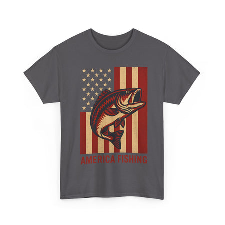 America Fishing Flag Unisex Tee - Patriot Angler Shirt - Get Tight Gear